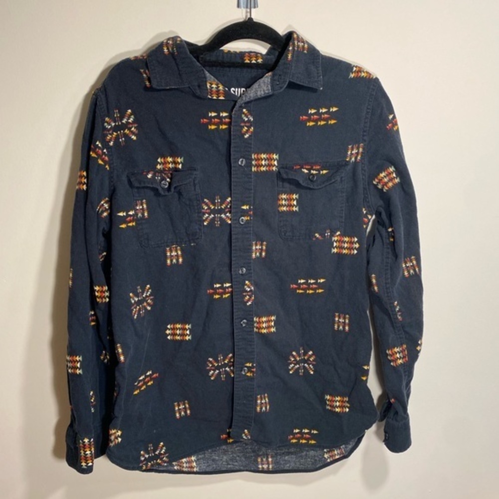 Mossimo supply mens large long sleeve Aztec geometric button down flannel